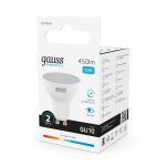 Лампа светодиодная Gauss GU10 5.5W 4100K матовая 13626