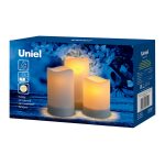 Садовый светильник на солнечной батарее Uniel USL-S-816/PT150 CANDLE SET3 UL-00009381