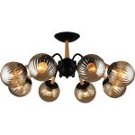 Люстра на штанге Reluce 04886-0.3-08 BK+WOOD