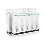 Лампа светодиодная Gauss E14 8W 4100K свеча на ветру матовая 34128