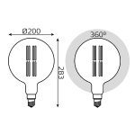 Лампа светодиодная филаментная Gauss E27 6W 2700K шар янтарный 154802118