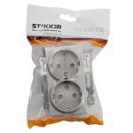 Розетка 2-местная с/з с защитной шторкой Stekker Катрин 39584